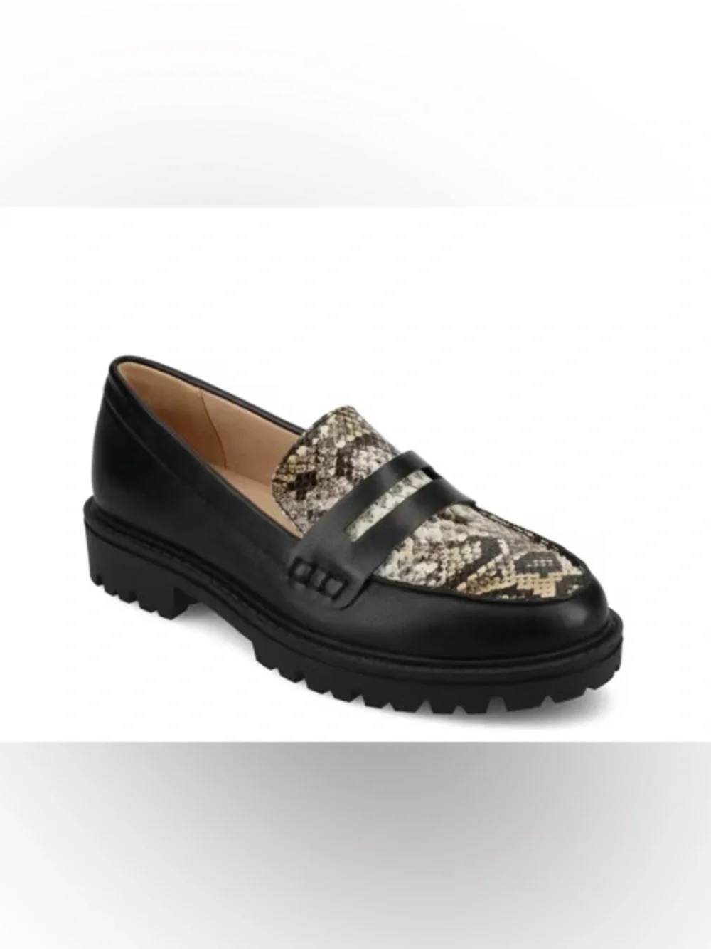 Journee Collection Kenly Penny Loafer black crocodile faux leather size 12